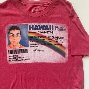 Superbad McLovin Hawaii Red Graphic T-Shirt Men’s S